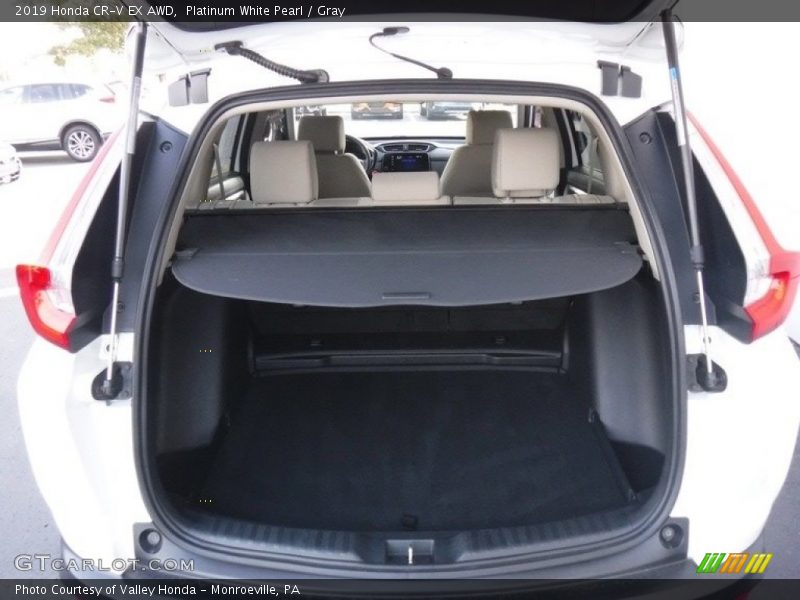 Platinum White Pearl / Gray 2019 Honda CR-V EX AWD