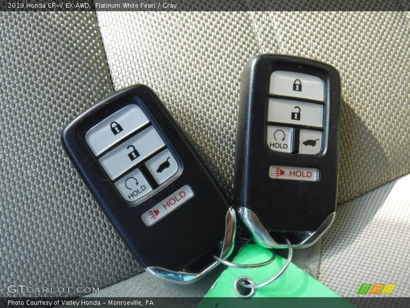 Platinum White Pearl / Gray 2019 Honda CR-V EX AWD