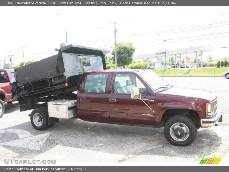 Dark Carmine Red Metallic / Gray 2000 Chevrolet Silverado 3500 Crew Cab 4x4 Chassis Dump Truck