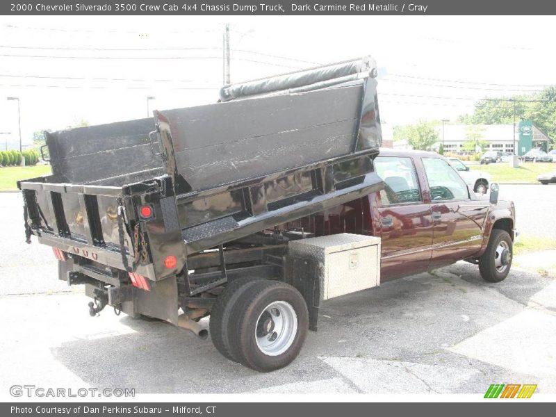 Dark Carmine Red Metallic / Gray 2000 Chevrolet Silverado 3500 Crew Cab 4x4 Chassis Dump Truck