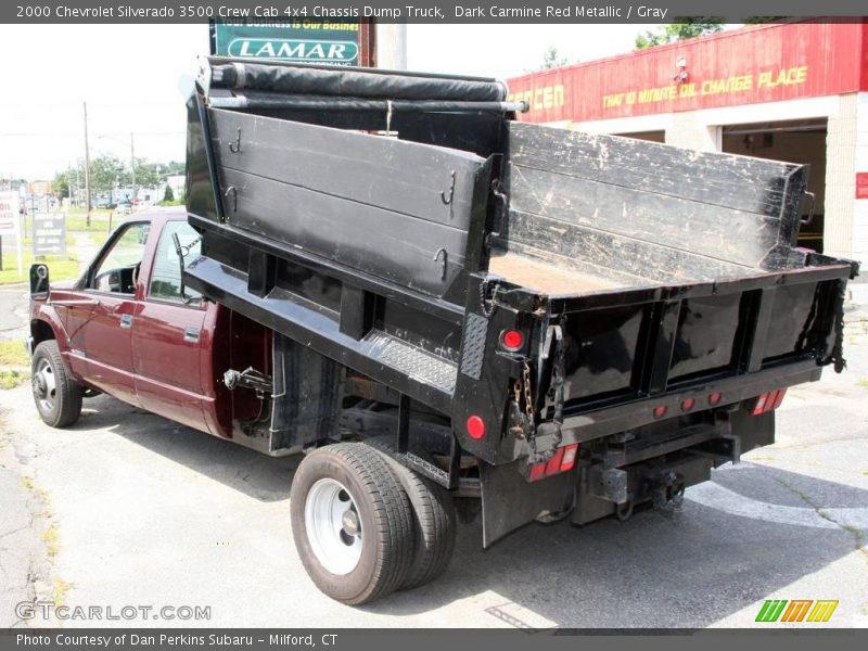 Dark Carmine Red Metallic / Gray 2000 Chevrolet Silverado 3500 Crew Cab 4x4 Chassis Dump Truck