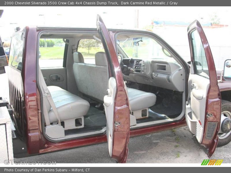 Dark Carmine Red Metallic / Gray 2000 Chevrolet Silverado 3500 Crew Cab 4x4 Chassis Dump Truck