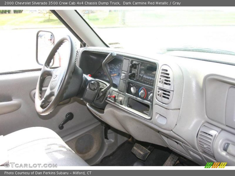 Dark Carmine Red Metallic / Gray 2000 Chevrolet Silverado 3500 Crew Cab 4x4 Chassis Dump Truck