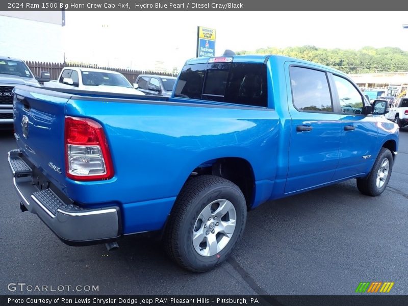 Hydro Blue Pearl / Diesel Gray/Black 2024 Ram 1500 Big Horn Crew Cab 4x4