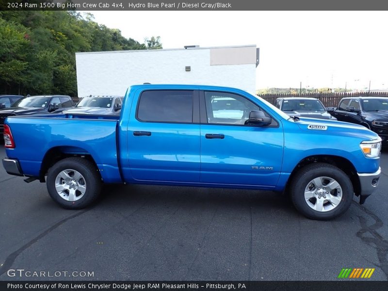 Hydro Blue Pearl / Diesel Gray/Black 2024 Ram 1500 Big Horn Crew Cab 4x4