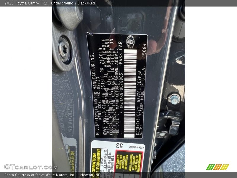 Underground / Black/Red 2023 Toyota Camry TRD