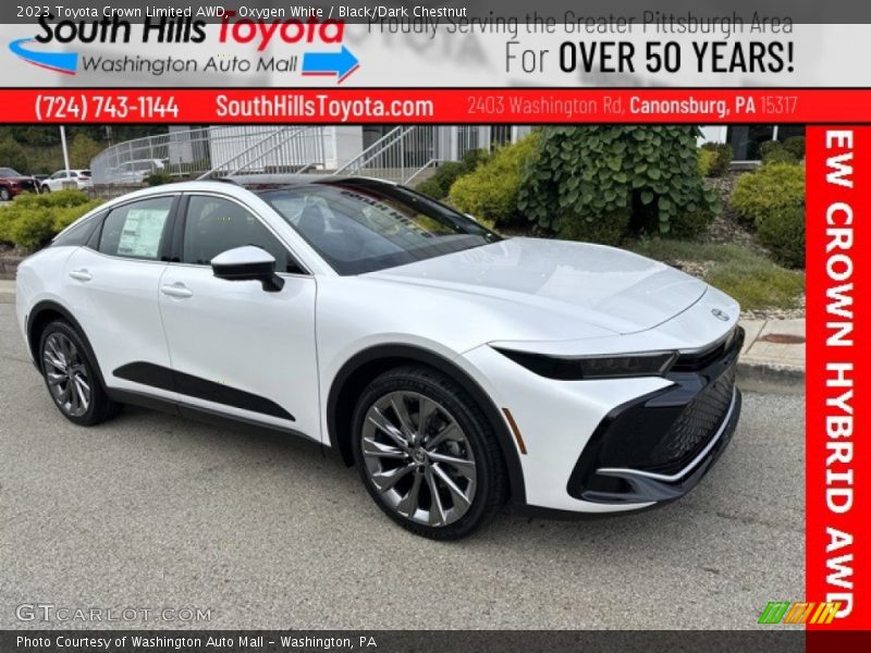 Oxygen White / Black/Dark Chestnut 2023 Toyota Crown Limited AWD