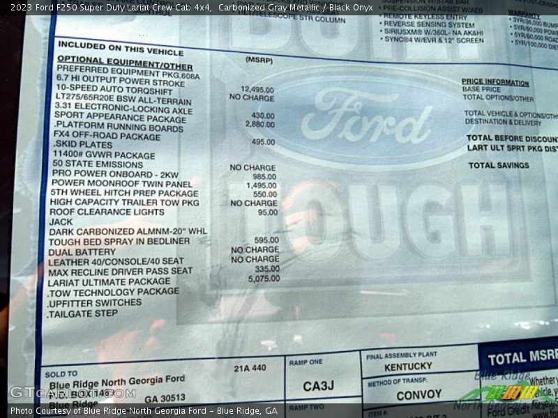  2023 F250 Super Duty Lariat Crew Cab 4x4 Window Sticker