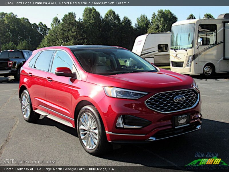 Rapid Red Metallic / Medium Soft Ceramic 2024 Ford Edge Titanium AWD