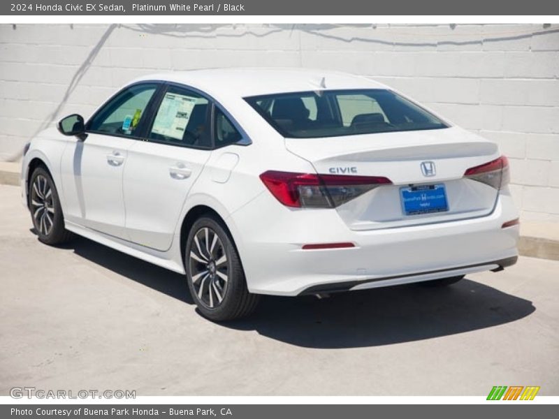 Platinum White Pearl / Black 2024 Honda Civic EX Sedan