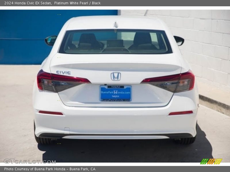 Platinum White Pearl / Black 2024 Honda Civic EX Sedan