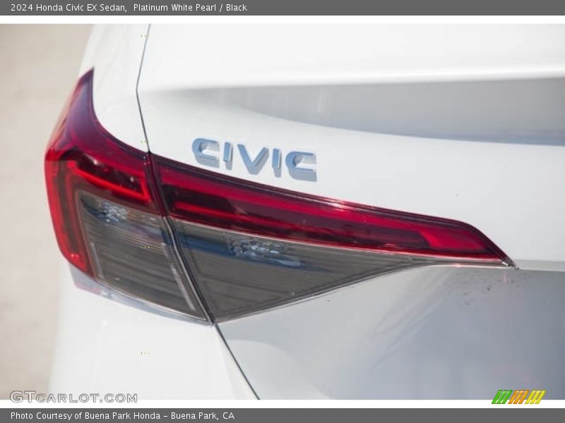 Platinum White Pearl / Black 2024 Honda Civic EX Sedan