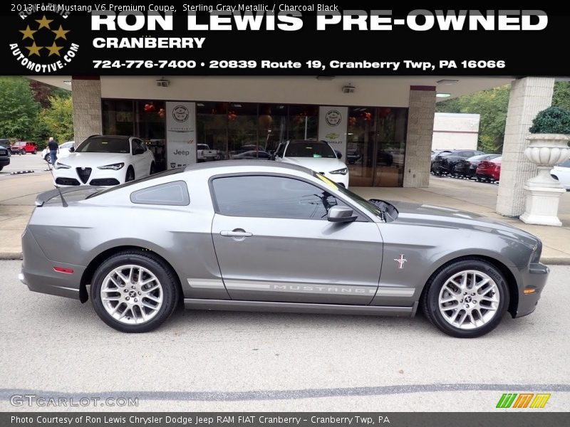 Sterling Gray Metallic / Charcoal Black 2013 Ford Mustang V6 Premium Coupe