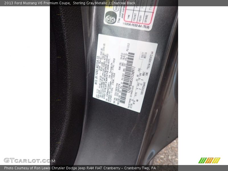 Sterling Gray Metallic / Charcoal Black 2013 Ford Mustang V6 Premium Coupe
