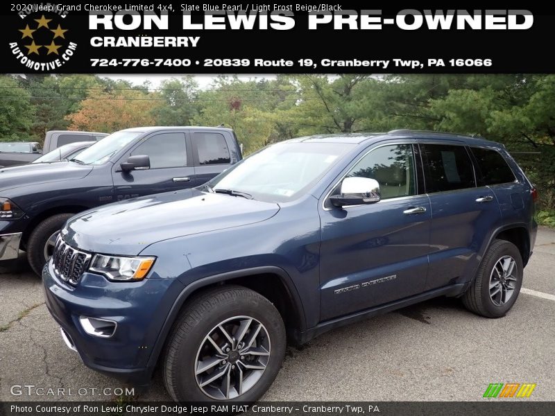 Slate Blue Pearl / Light Frost Beige/Black 2020 Jeep Grand Cherokee Limited 4x4
