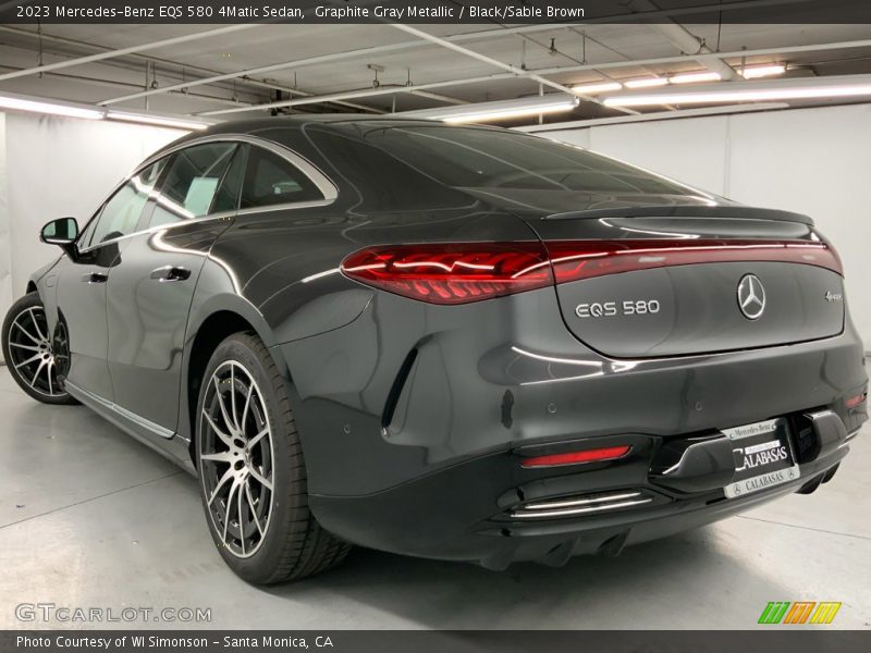 Graphite Gray Metallic / Black/Sable Brown 2023 Mercedes-Benz EQS 580 4Matic Sedan