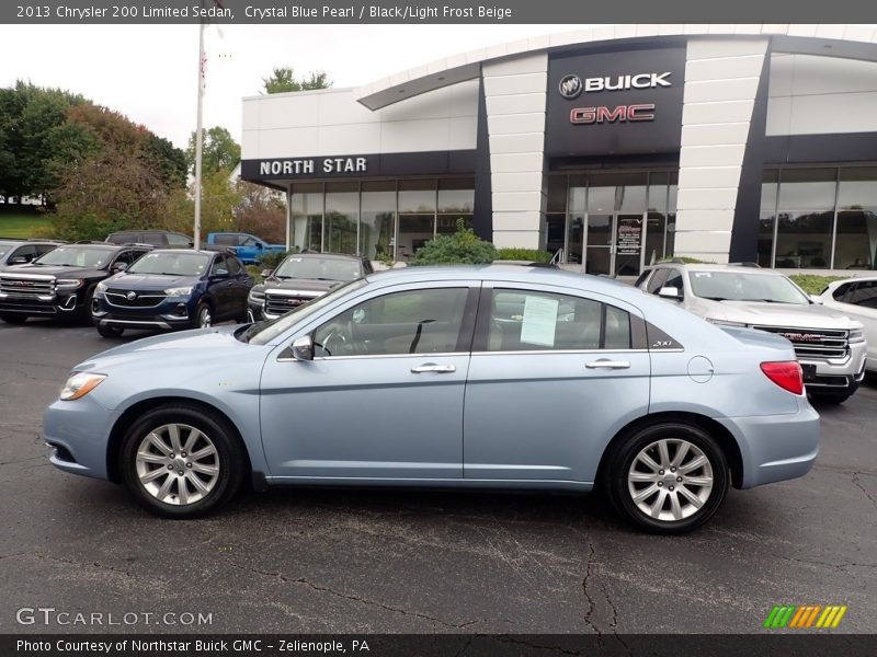 Crystal Blue Pearl / Black/Light Frost Beige 2013 Chrysler 200 Limited Sedan