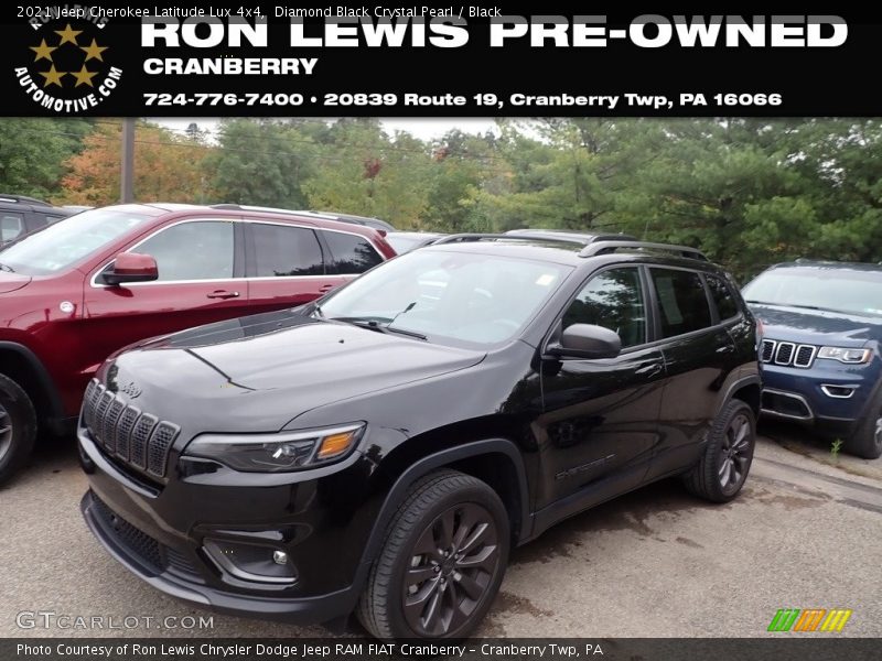 Diamond Black Crystal Pearl / Black 2021 Jeep Cherokee Latitude Lux 4x4
