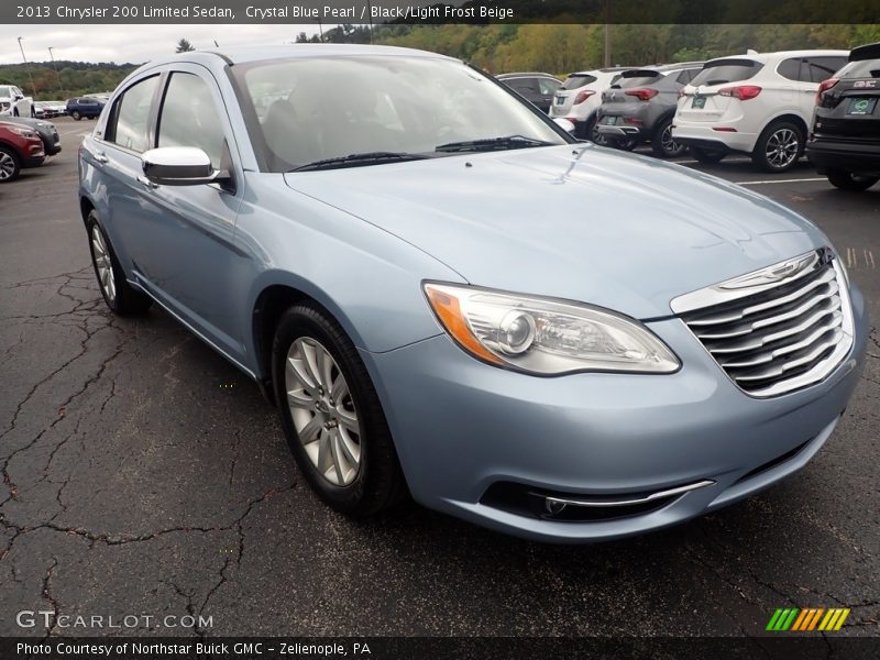 Crystal Blue Pearl / Black/Light Frost Beige 2013 Chrysler 200 Limited Sedan
