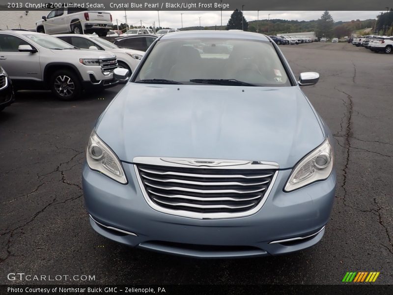 Crystal Blue Pearl / Black/Light Frost Beige 2013 Chrysler 200 Limited Sedan
