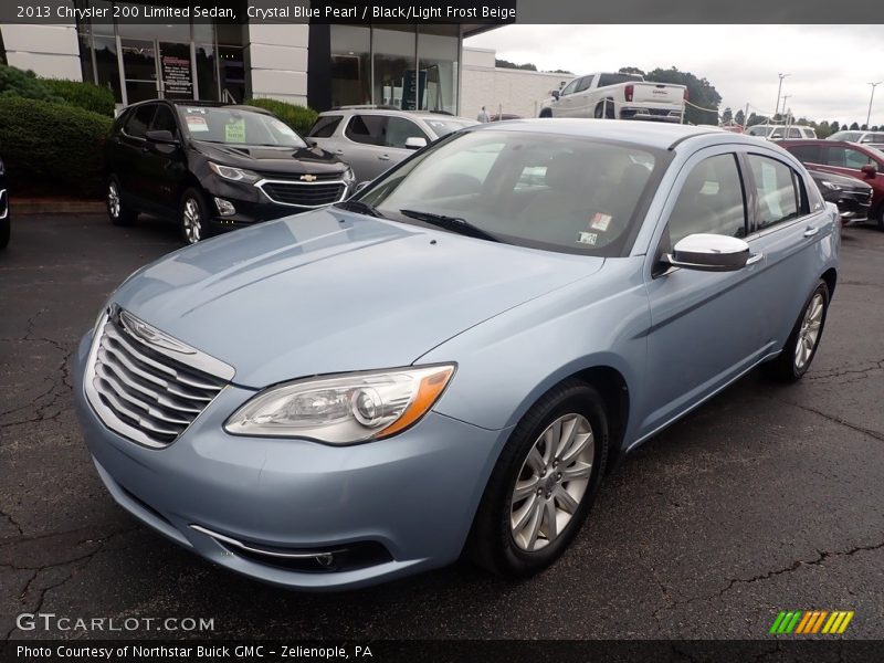 Crystal Blue Pearl / Black/Light Frost Beige 2013 Chrysler 200 Limited Sedan