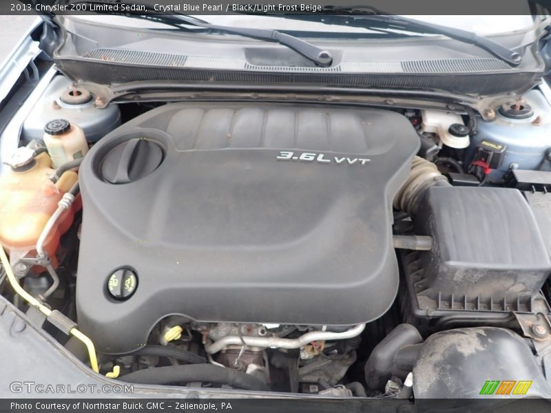 Crystal Blue Pearl / Black/Light Frost Beige 2013 Chrysler 200 Limited Sedan