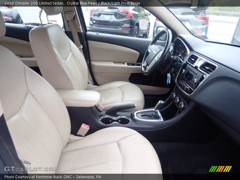 Crystal Blue Pearl / Black/Light Frost Beige 2013 Chrysler 200 Limited Sedan