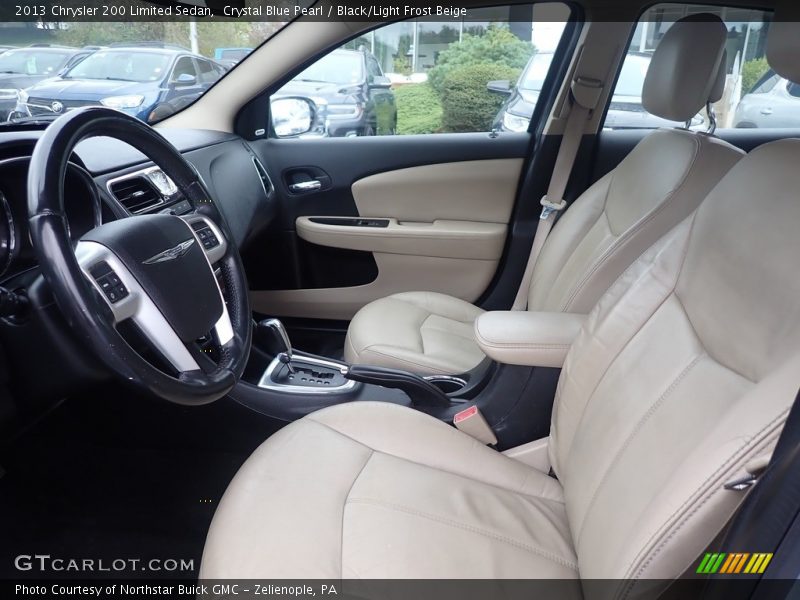 Crystal Blue Pearl / Black/Light Frost Beige 2013 Chrysler 200 Limited Sedan
