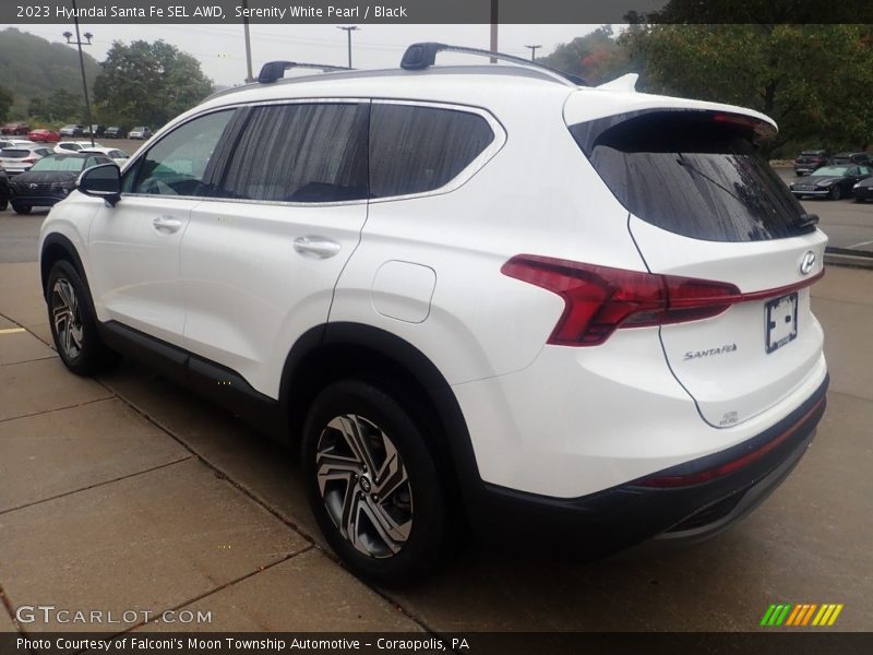 Serenity White Pearl / Black 2023 Hyundai Santa Fe SEL AWD