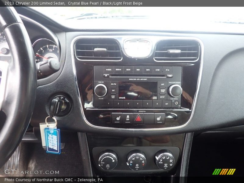 Crystal Blue Pearl / Black/Light Frost Beige 2013 Chrysler 200 Limited Sedan
