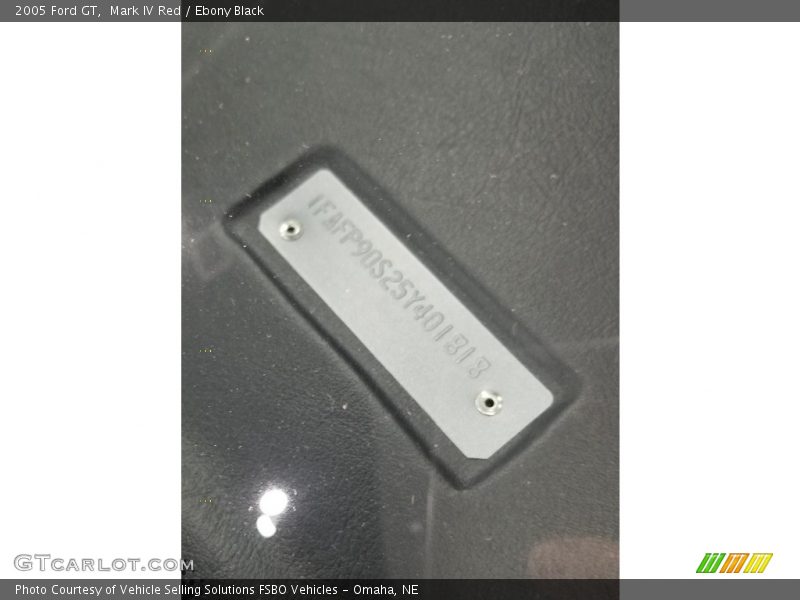 Mark IV Red / Ebony Black 2005 Ford GT