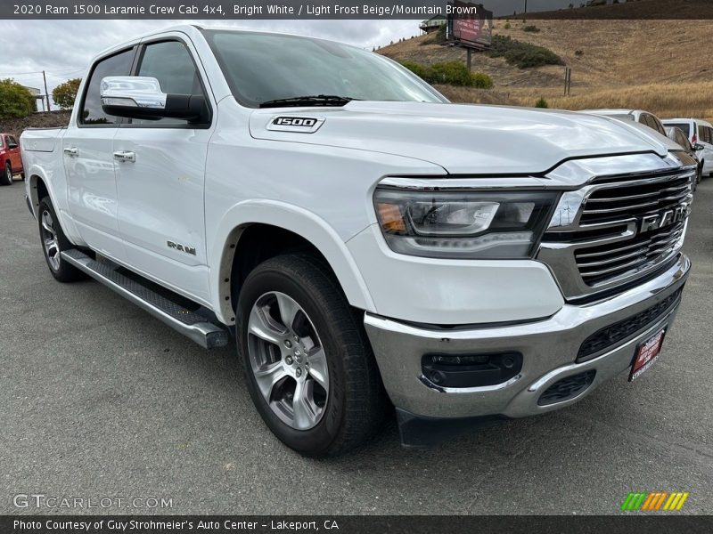 Bright White / Light Frost Beige/Mountain Brown 2020 Ram 1500 Laramie Crew Cab 4x4