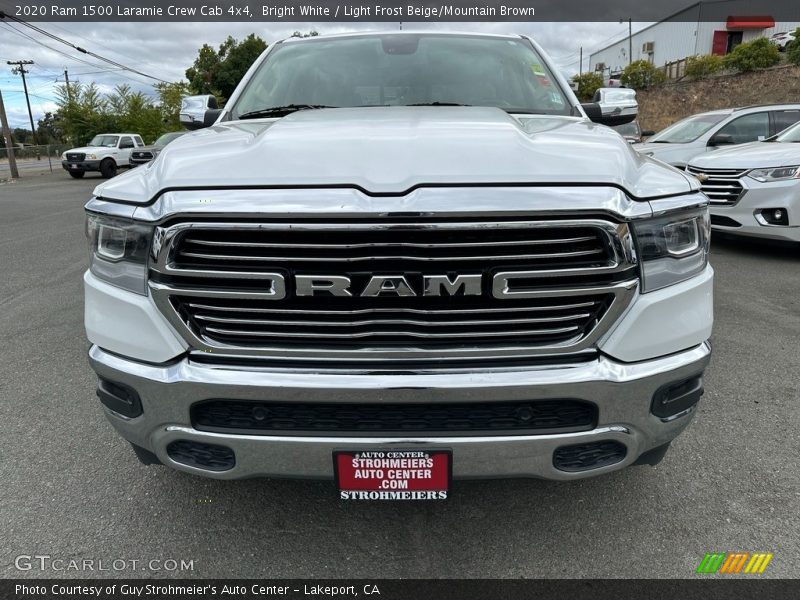 Bright White / Light Frost Beige/Mountain Brown 2020 Ram 1500 Laramie Crew Cab 4x4