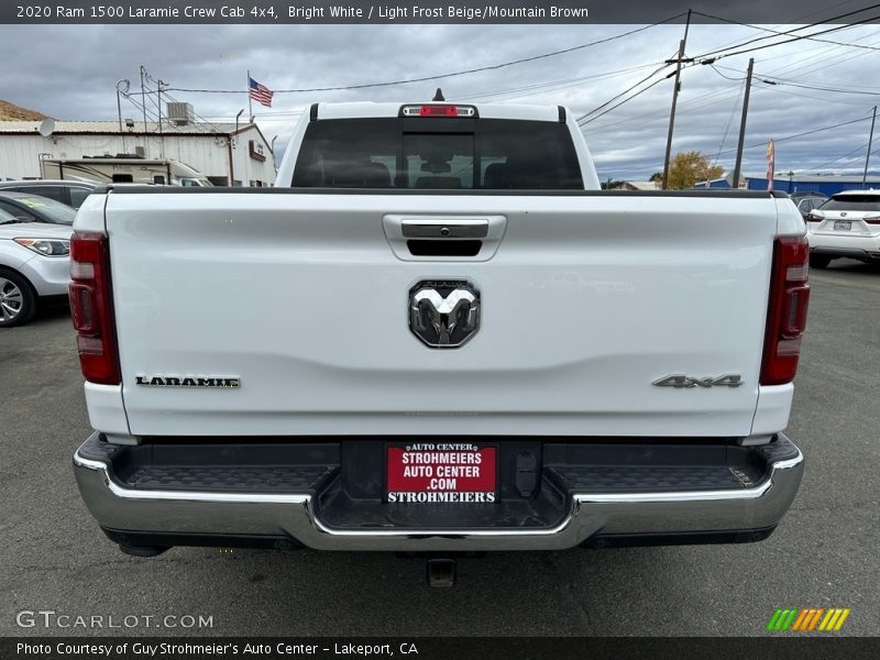 Bright White / Light Frost Beige/Mountain Brown 2020 Ram 1500 Laramie Crew Cab 4x4