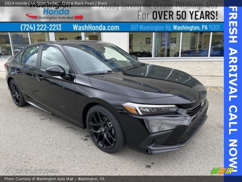 Crystal Black Pearl / Black 2024 Honda Civic Sport Sedan