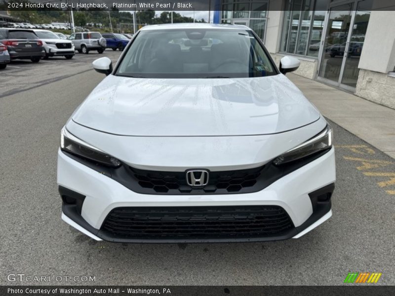 Platinum White Pearl / Black 2024 Honda Civic EX-L Hatchback