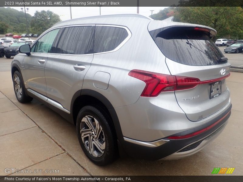 Shimmering Silver Pearl / Black 2023 Hyundai Santa Fe SEL AWD