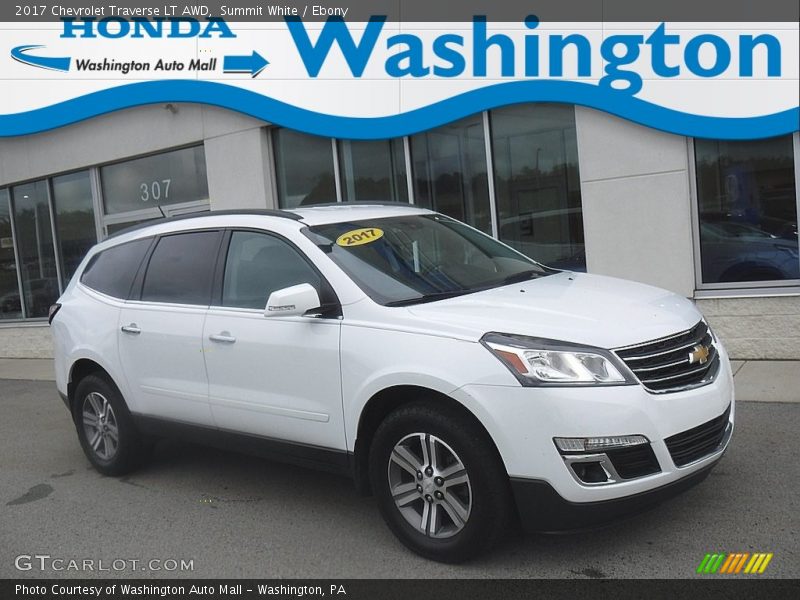 Summit White / Ebony 2017 Chevrolet Traverse LT AWD