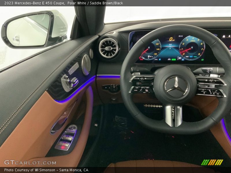 Polar White / Saddle Brown/Black 2023 Mercedes-Benz E 450 Coupe