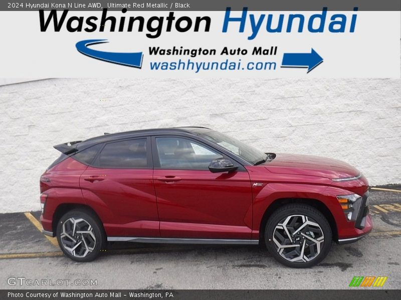 Ultimate Red Metallic / Black 2024 Hyundai Kona N Line AWD