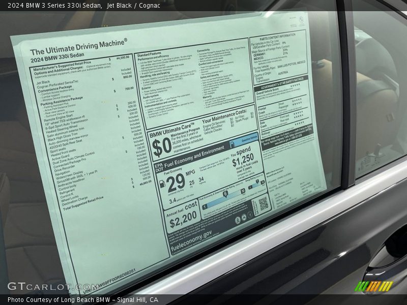  2024 3 Series 330i Sedan Window Sticker