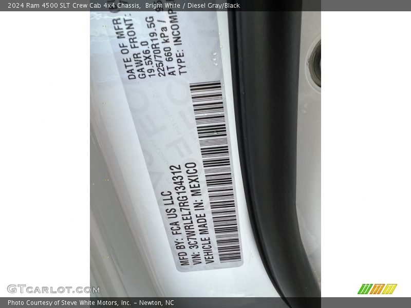 Bright White / Diesel Gray/Black 2024 Ram 4500 SLT Crew Cab 4x4 Chassis