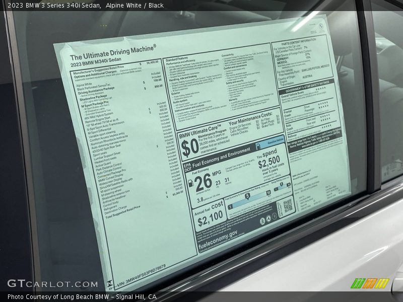 Alpine White / Black 2023 BMW 3 Series 340i Sedan