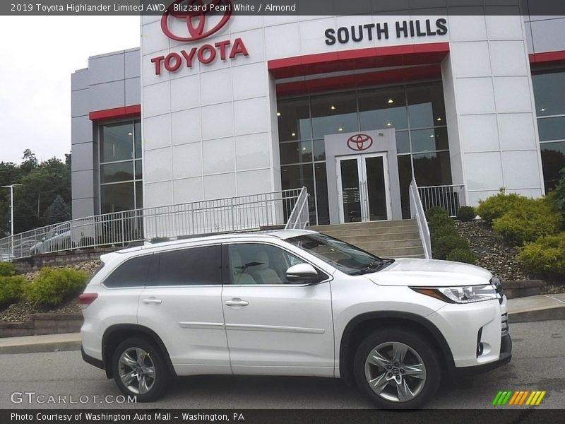 Blizzard Pearl White / Almond 2019 Toyota Highlander Limited AWD