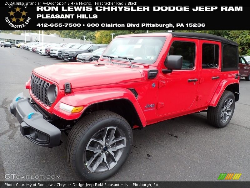 Firecracker Red / Black 2024 Jeep Wrangler 4-Door Sport S 4xe Hybrid