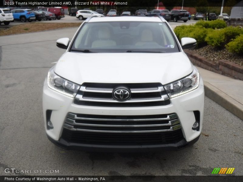 Blizzard Pearl White / Almond 2019 Toyota Highlander Limited AWD