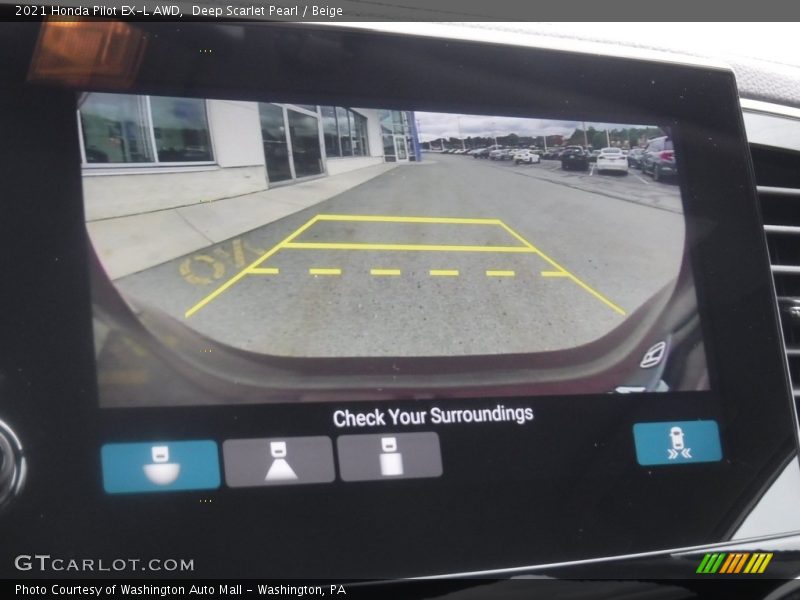 Deep Scarlet Pearl / Beige 2021 Honda Pilot EX-L AWD