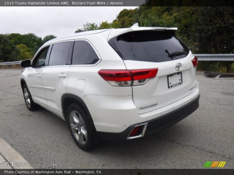 Blizzard Pearl White / Almond 2019 Toyota Highlander Limited AWD