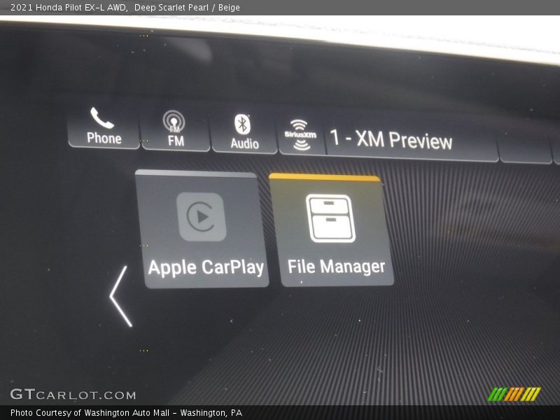 Deep Scarlet Pearl / Beige 2021 Honda Pilot EX-L AWD