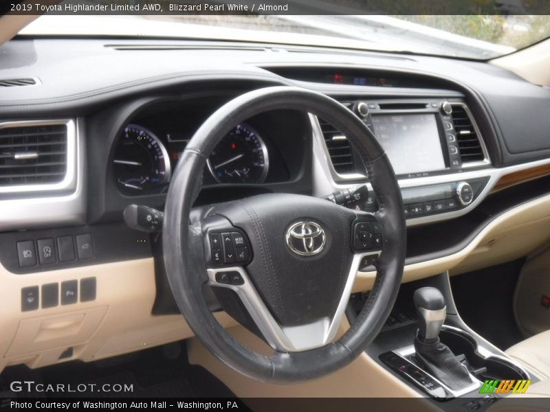 Blizzard Pearl White / Almond 2019 Toyota Highlander Limited AWD
